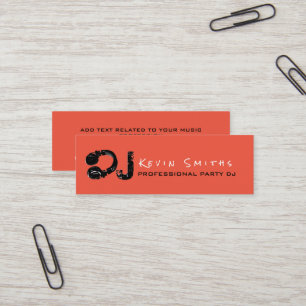 Professional Party DJ Music Deejay Mini Business Card
