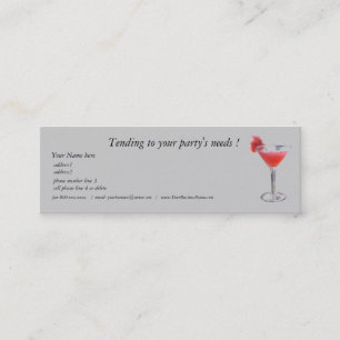 Professional Party Planner Bartender Mini Business Card