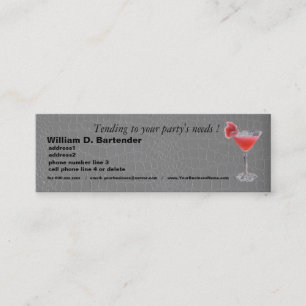 Professional Party Planner on Grey Alligator Mini Business Card