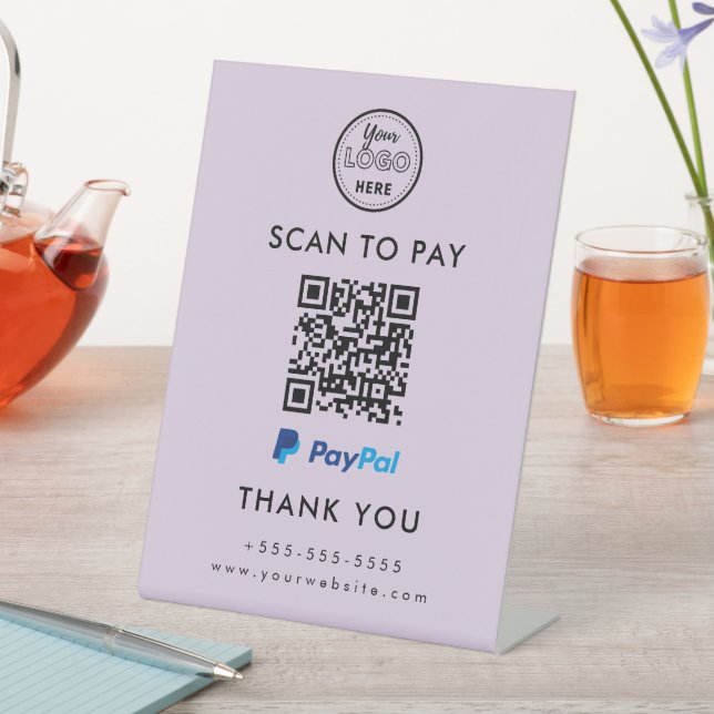 Professional Paypal QR Code Scan to Pay Logo Pedestal Sign (In SItu)