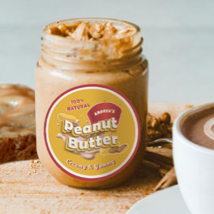 Professional Peanut Butter Packaging Brand Logo Classic Round Sticker