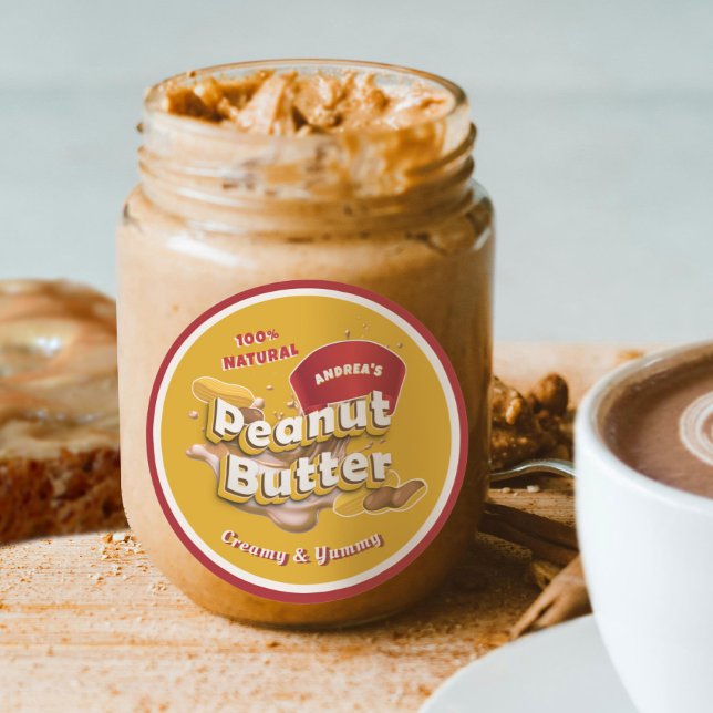 Professional Peanut Butter Packaging Brand Logo  Classic Round Sticker (Creator Uploaded)