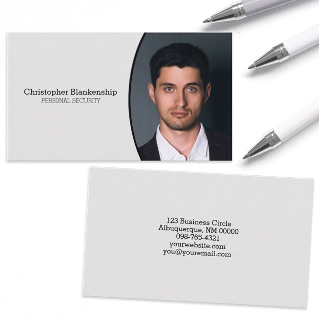 Professional Personal Security Custom Oval Photo Business Card (Creator Uploaded)