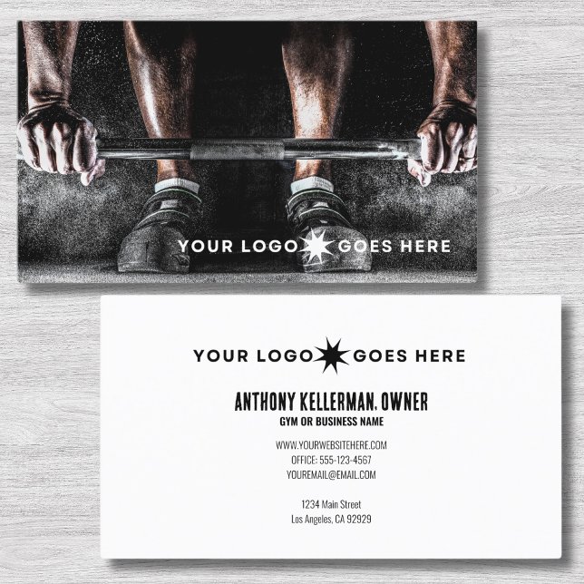 Professional Personal Trainer Business Card (Black Unique Fitness Exercise Gym Personal Trainer Business Card)