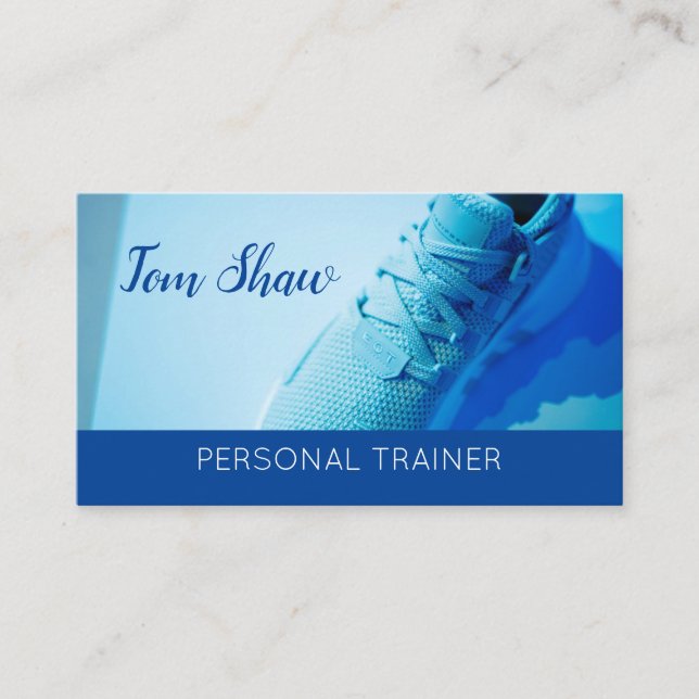 Professional Personal Trainer Fitness Coach Business Card (Front)