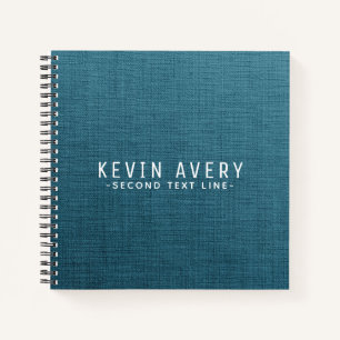 Professional Personalised Blue Linen Texture Notebook