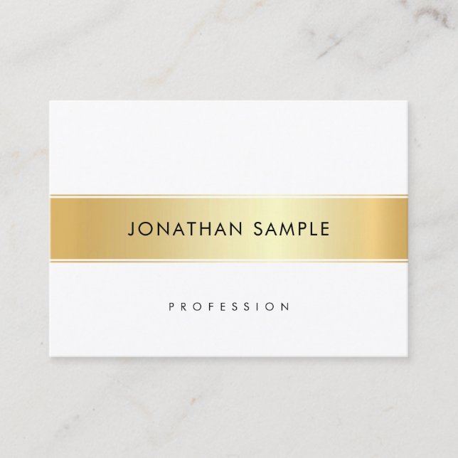 Professional Personalised Gold White Elegant Business Card (Front)