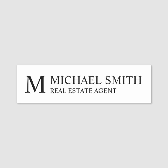 Professional Personalised Monogram and Name Tag (Front)