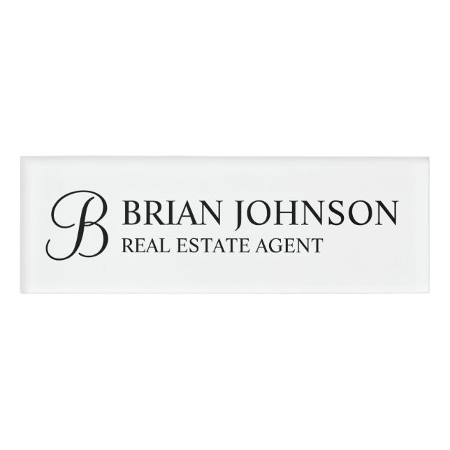 Professional Personalised Monogram and Name Tag (Front)