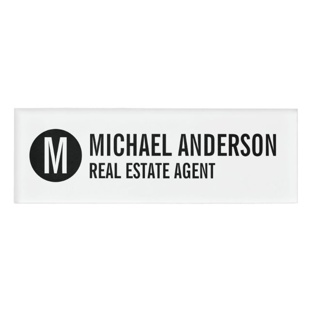 Professional Personalised Monogram and Name Tag (Front)