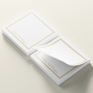 Professional Personalised Monogram Name Gold Post-it Notes