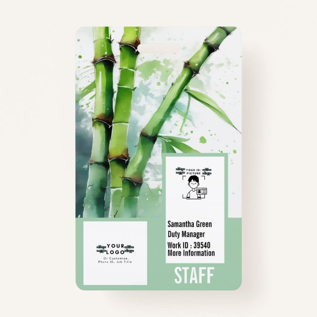 Professional Personalized security photo card  ID Badge (Front)