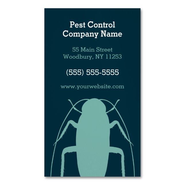 Professional Pest Control Services Magnetic Business Card (Front Vertical)