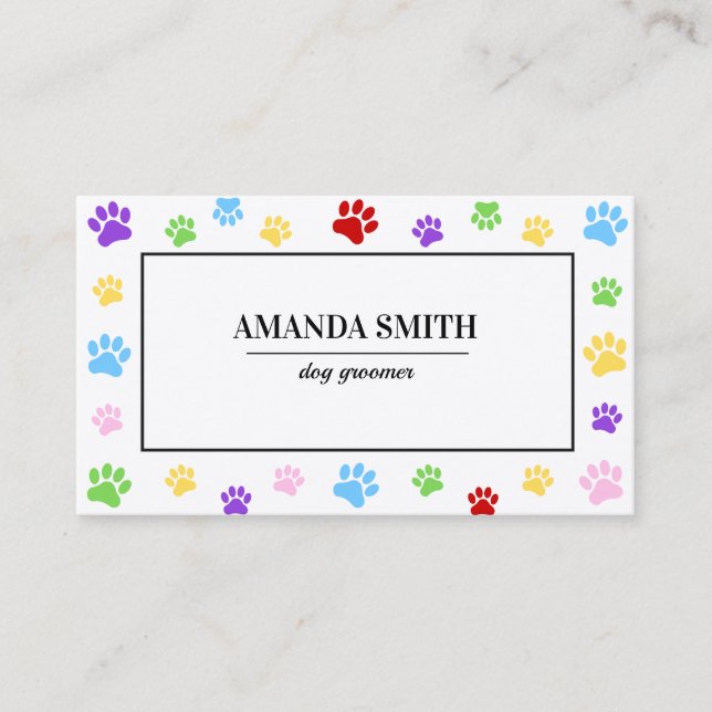Professional Pet Grooming & Animal Care Business Card (Front)