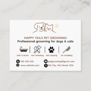 Professional Pet Grooming Custom Business Card