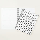 Professional Pet Sitter Dog Walker Appointment Planner<br><div class="desc">Simply elegant black and white professional pet sitter appointment book planner featuring black paw prints over a white background.</div>