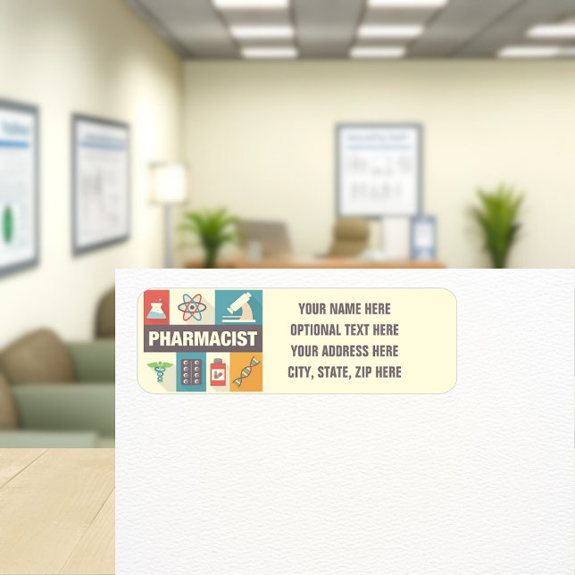 Professional Pharmacist Iconic Designed Return Address Label (Creator Uploaded)