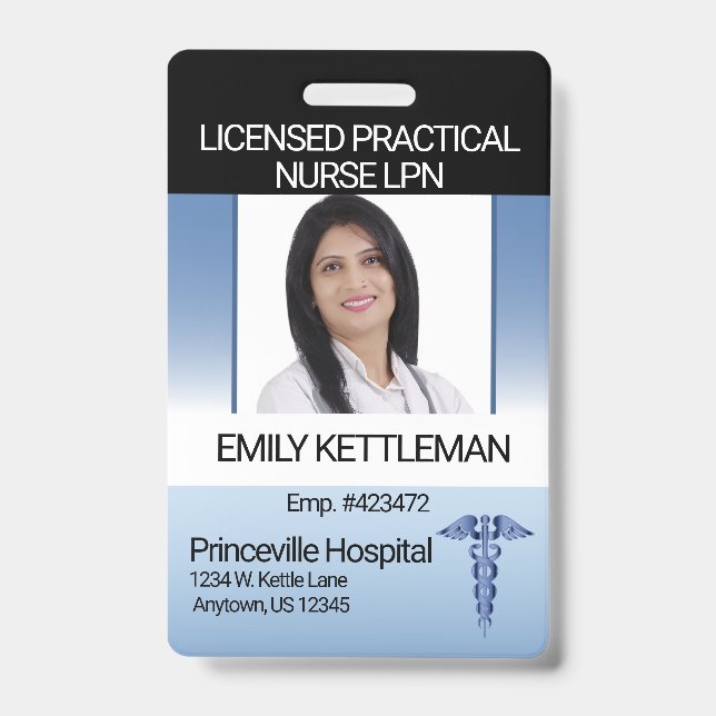Professional Photo Badge - Editable ID Badge (Front)
