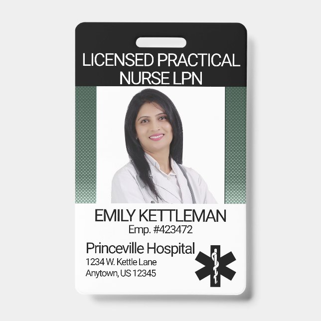 Professional Photo Badge - Green ID Badge (Front)
