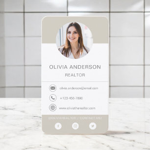 Professional Photo Beige Terracotta  Business Card