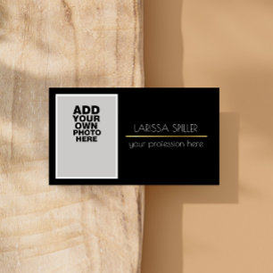 Professional photo black business card