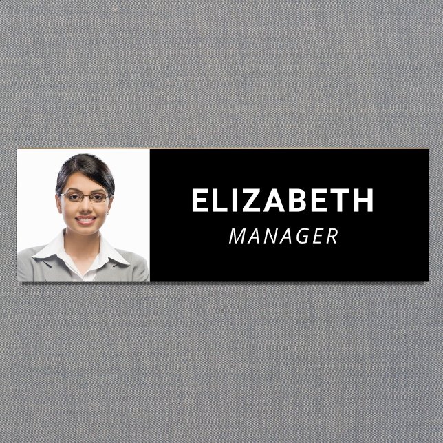 Professional Photo Black Name Tag (Creator Uploaded)