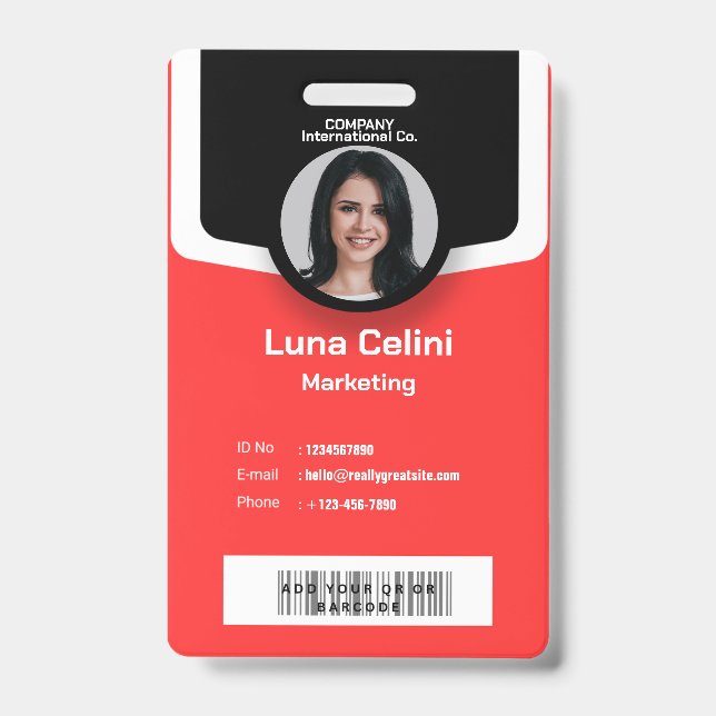 Professional Photo ID Badge - Customise with Logo (Front)