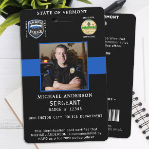 Professional Photo Law Enforcement Police ID Card ID Badge