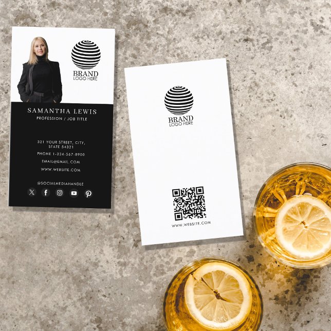 Professional Photo Logo QR Code Social Media  Business Card (Professional Photo Logo QR Code Social Media Business Card)