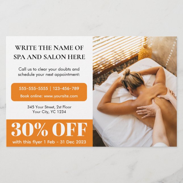 Professional Photo Massage Therapist Discount Flyer (Front)