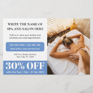 Professional Photo Massage Therapist Discount Flyer