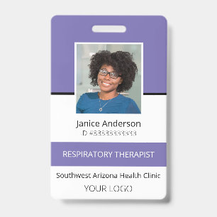Professional Photo Purple Employee ID Badge