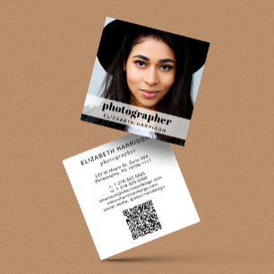 Professional Photo QR Code Square Business Card