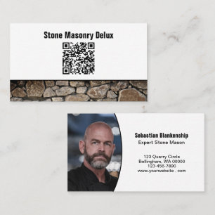 Professional Photo QR Code Stone Wall Business Card