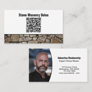 Professional Photo QR Code Stone Wall Business Card