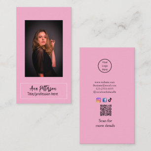 professional photo QR website email social modern Business Card