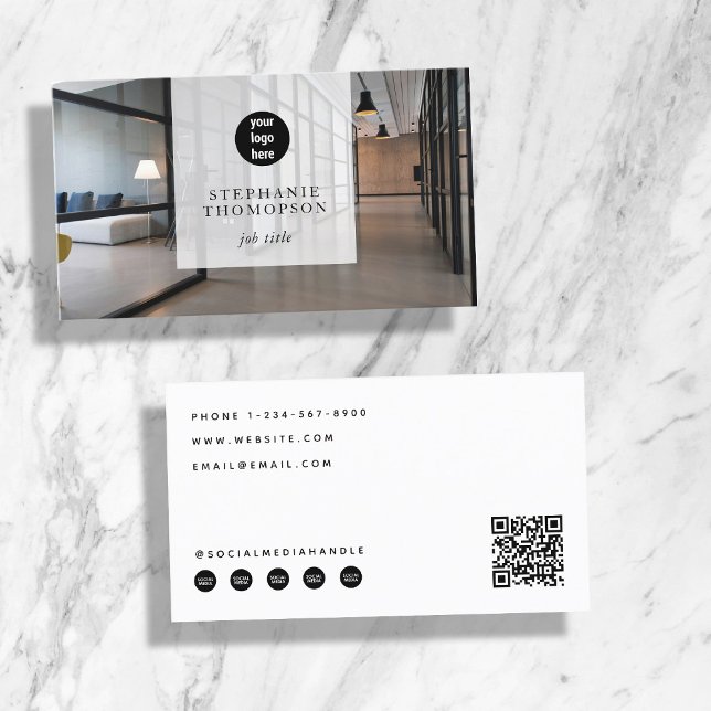 Professional Photo Social Media QR Code Logo Business Card (Professional Photo Social Media QR Code Logo Business Card)