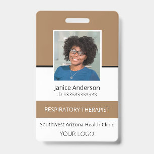 Professional Photo Tan Employee ID Badge