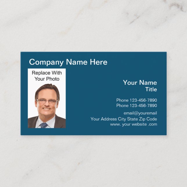 Professional Photo Template Business Card (Front)