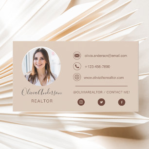 Professional Photo Terracotta Tan Business Card
