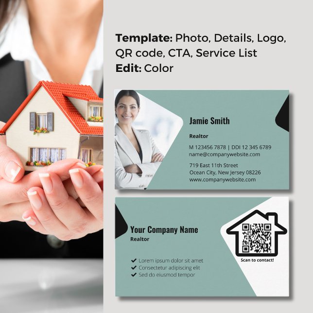 Professional Photo with our Blue Realtor Business Card (Professional Photo with our Blue Realtor Business Card)