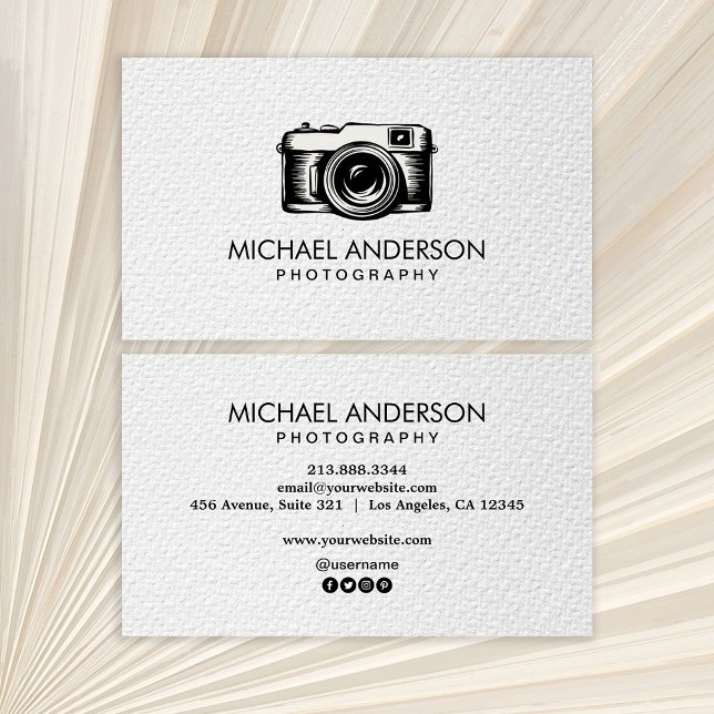 Professional Photographer camera logo Photography  Business Card (Creator Uploaded)