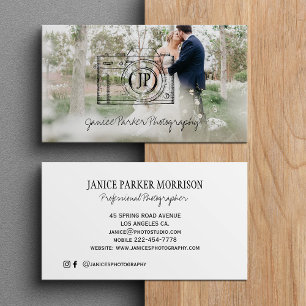 Professional photographer camera overlay photo business card