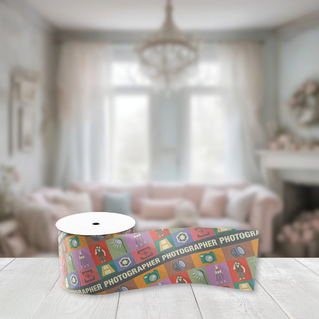 Professional Photographer Iconic Designed Grosgrain Ribbon (Creator Uploaded)