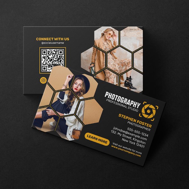 Professional Photographer QR Code Photography Business Card (Creator Uploaded)