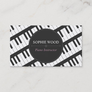 Professional Piano Instructor Business Card
