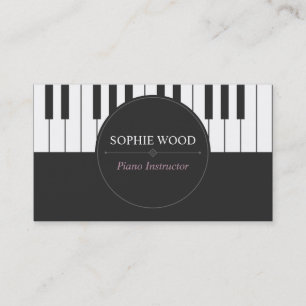 Professional Piano Instructor Business Card