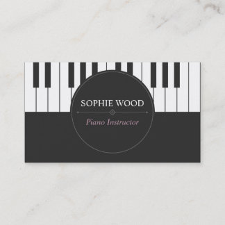 Professional Piano Instructor Business Card