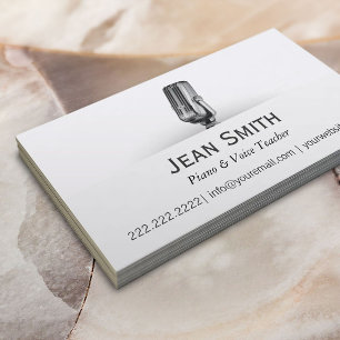 Professional Piano & Voice Teacher Business Card