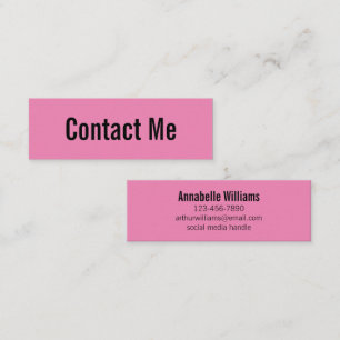 Professional Pink and Black Contact Card